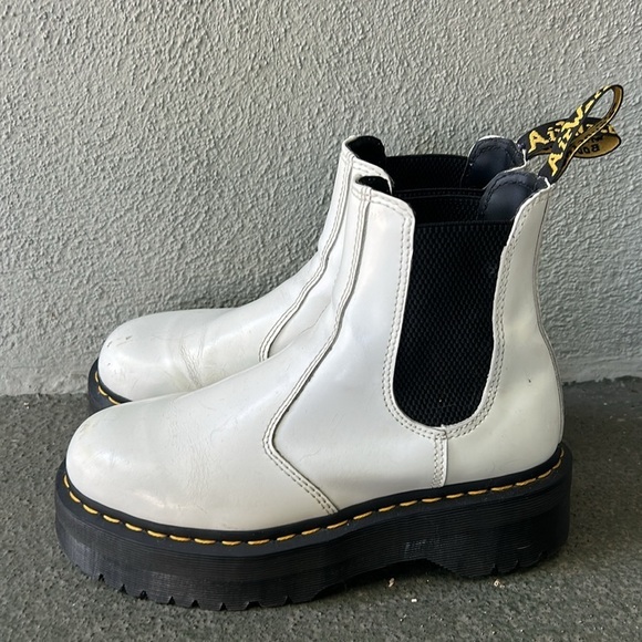 Dr. Martens 2976 Quad White Leather Platform Chelsea Boots US Size 7 Men\'s UK 6 main image 5